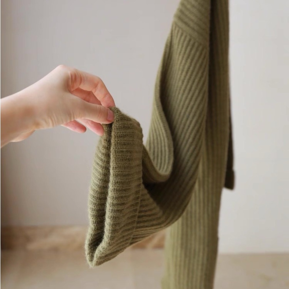 NAP Olive Green Cashmere Sweater cardigan - Picture 6 of 6